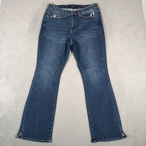 Judy Blue Jeans Womens 14W (33x31) Slim Bootcut Denim Dark Stretch High Rise